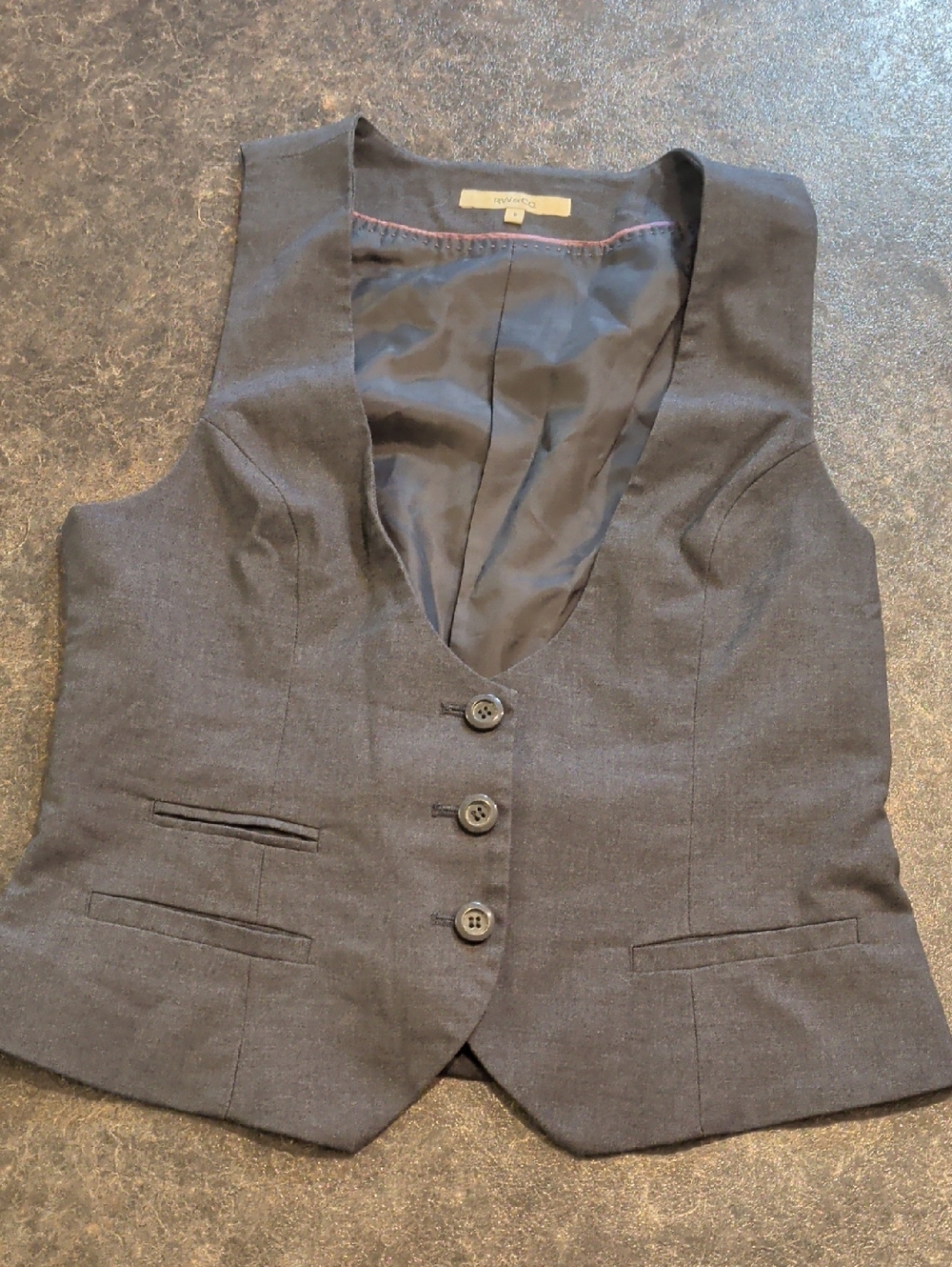 RW&CO. Dark Gray Tailored Women's Vest
